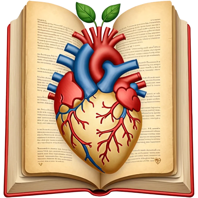 anatomy book with a flourish heart emoji
