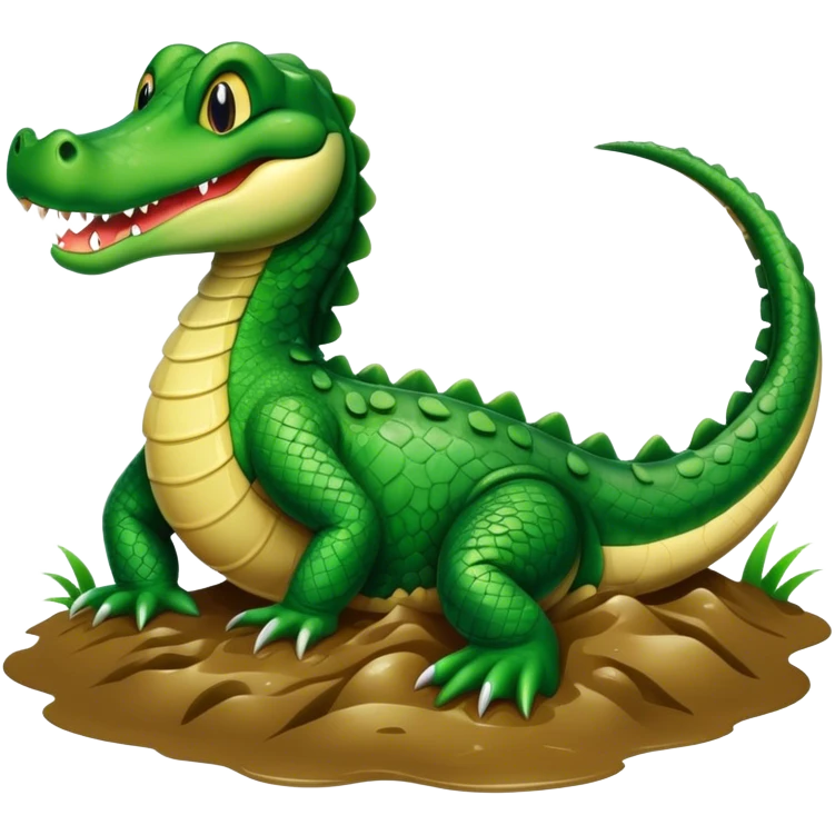 Alligator in the mud swishing tail emoji