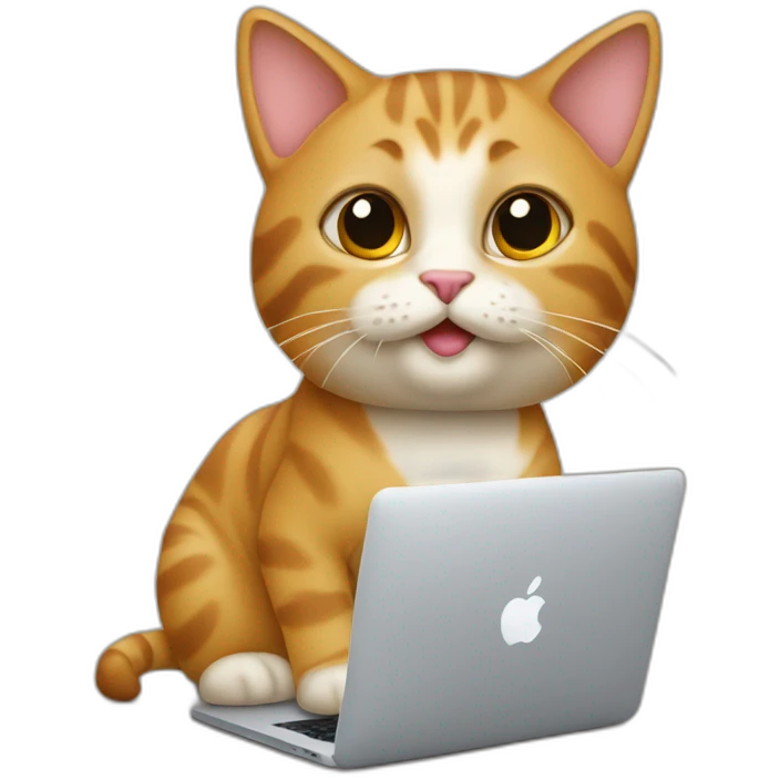 Petit minou qui travail sur un mac emoji