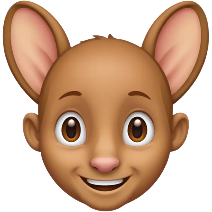 ذكر اذنيه كبار وخشمه كبير وعريض ويبتسم emoji