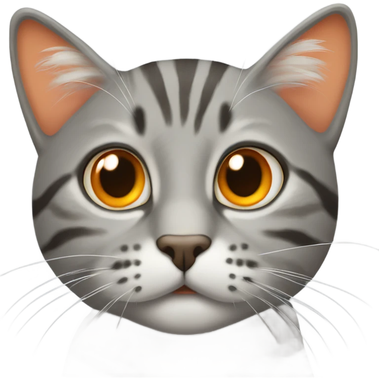 gray tabby cat with orange spot on the head emoji