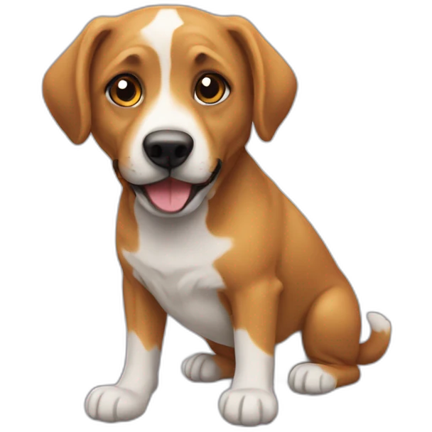 Chat sur un chien emoji