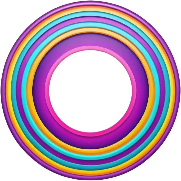 Psychedelic colored circle Border with shadowed edges emoji