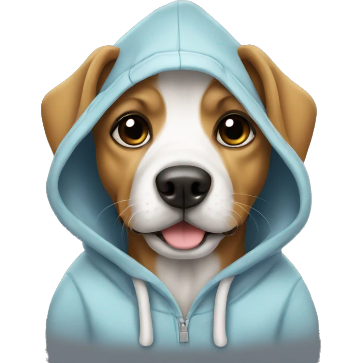 Cute dog wearing a hoodie emoji