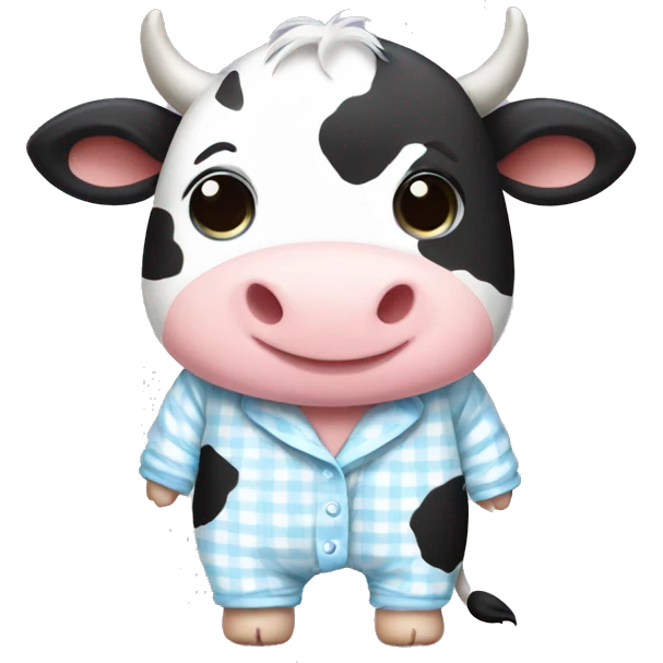Cute baby cow in pyjamas emoji