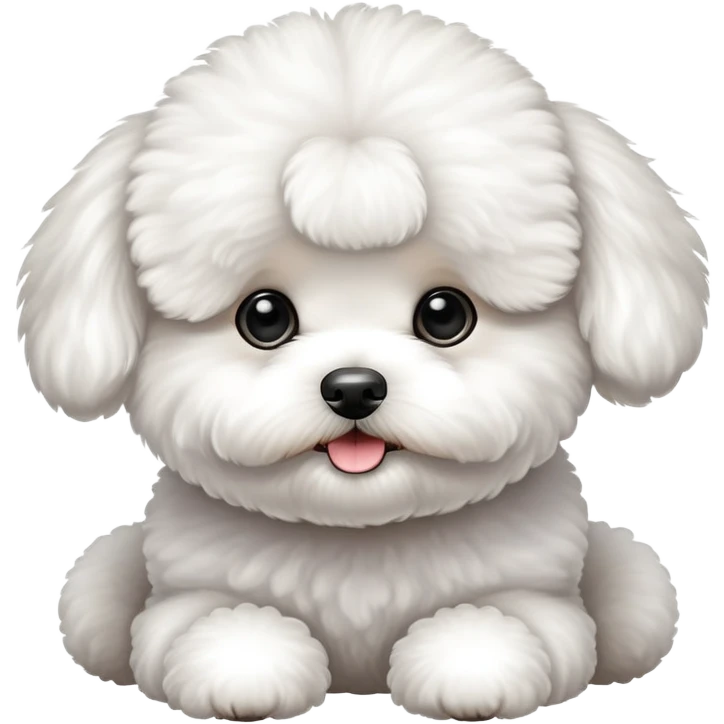 three cute white bichon frise emoji