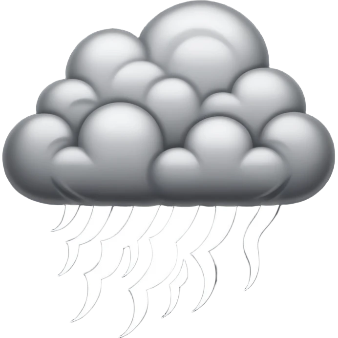 angry Thunderstorm Cloud, grey emoji
