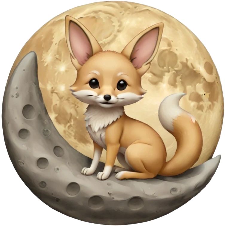 fennec on the moon emoji
