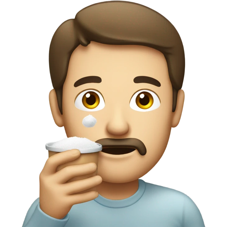 Man smelling sugar emoji