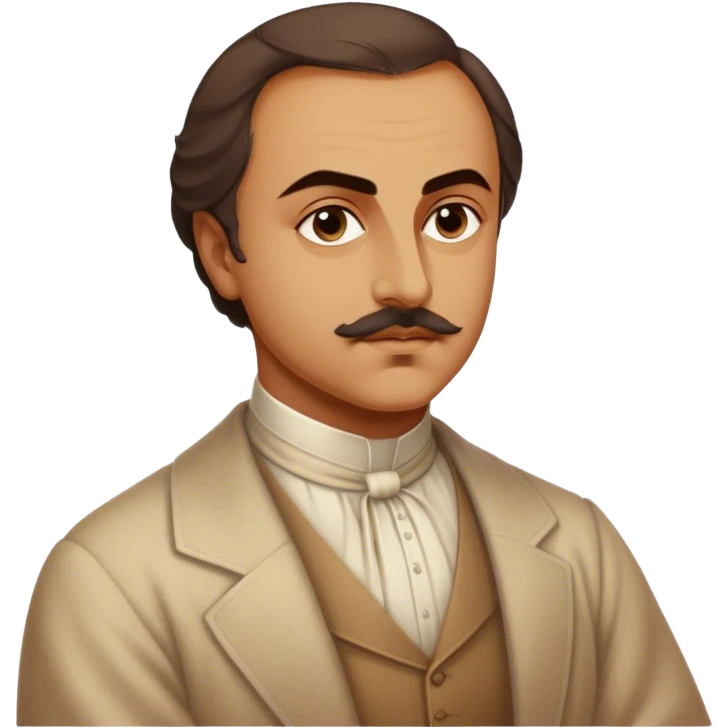 Cinematic Realistic Khalil Gibran Portrait Emoji, depicted as a poetic visionary with gentle thoughtful eyes in classic attire, rendered with soft textures and warm ethereal lighting that captures his literary spirit. emoji