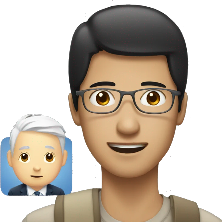 asian friend looking at a picture of a white man emoji
