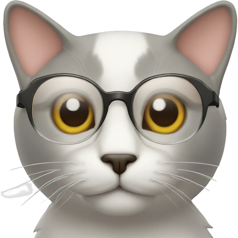 Cat with clear glass lenses emoji