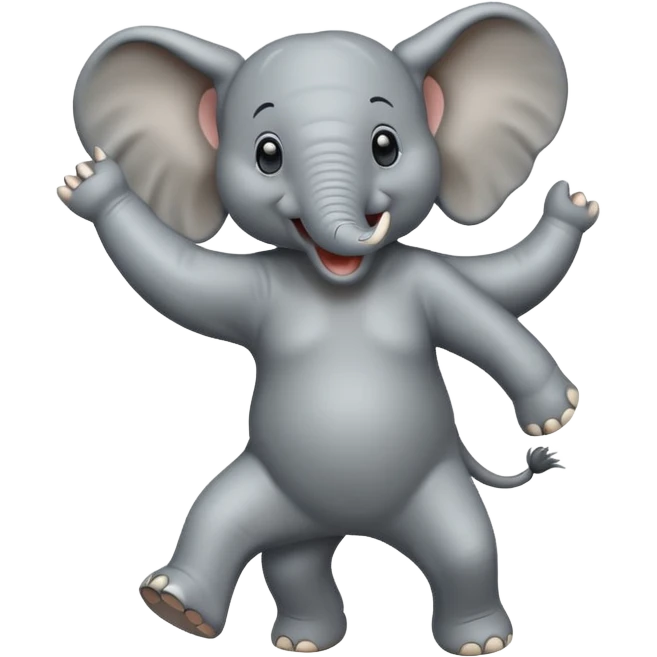 A elephant  dancing  emoji