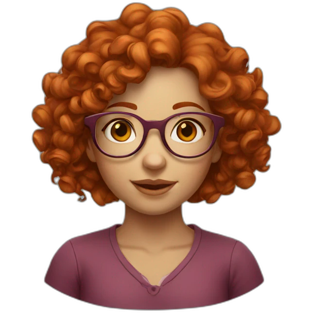 curly redhead glasses girl emoji