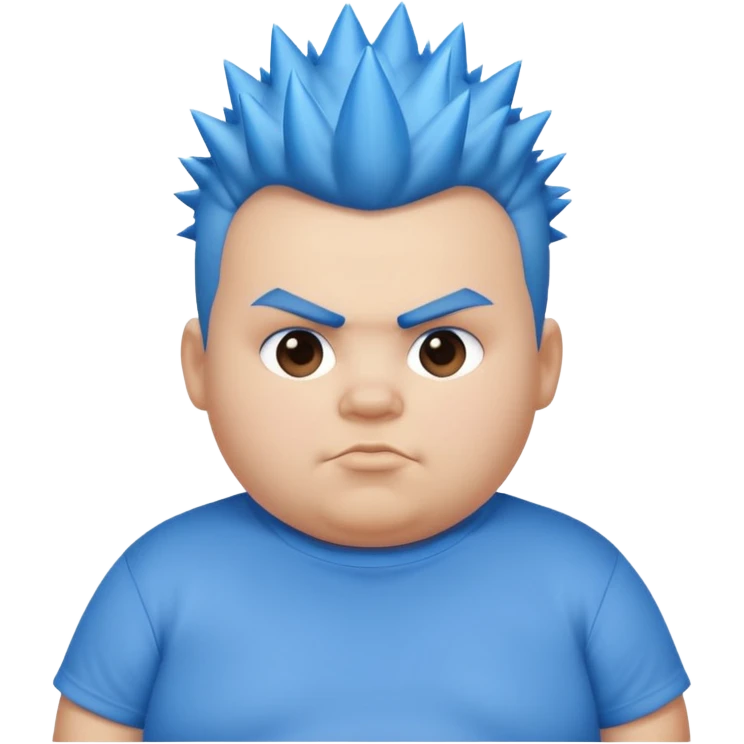 fat kid blue mohawk spiky hair emoji