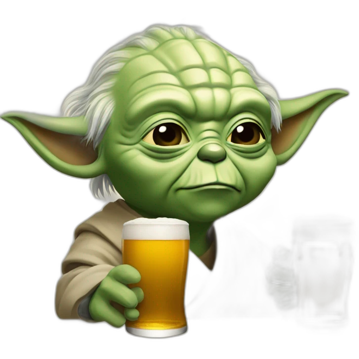 Yoda qui boit une bière emoji