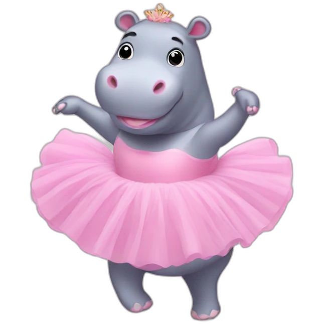 ballerina hippo emoji