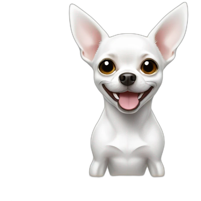 White chihuahua smiling emoji