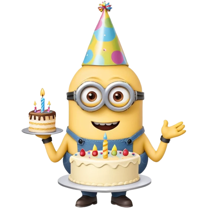 Minion celebrating birthday emoji
