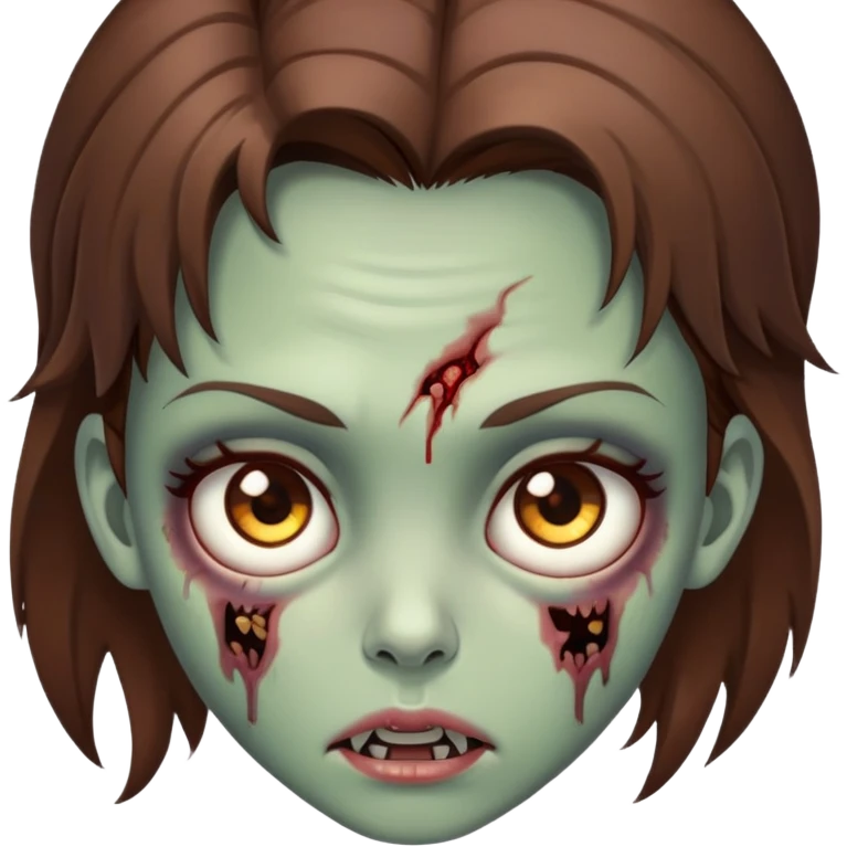 zombie girl, brown eyes and brown hair emoji