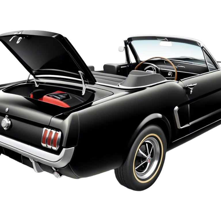 Black 1965 Ford Mustang Side Rear view emoji