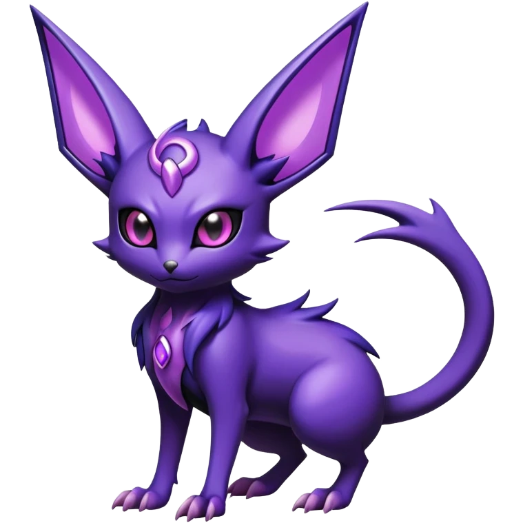Shiny Exotic Badass Mysterious Gothic Noibat-Espeon-Pokémon-Fakémon-hybrid-creature (full body) emoji