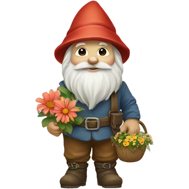 Gnome with flowers emoji