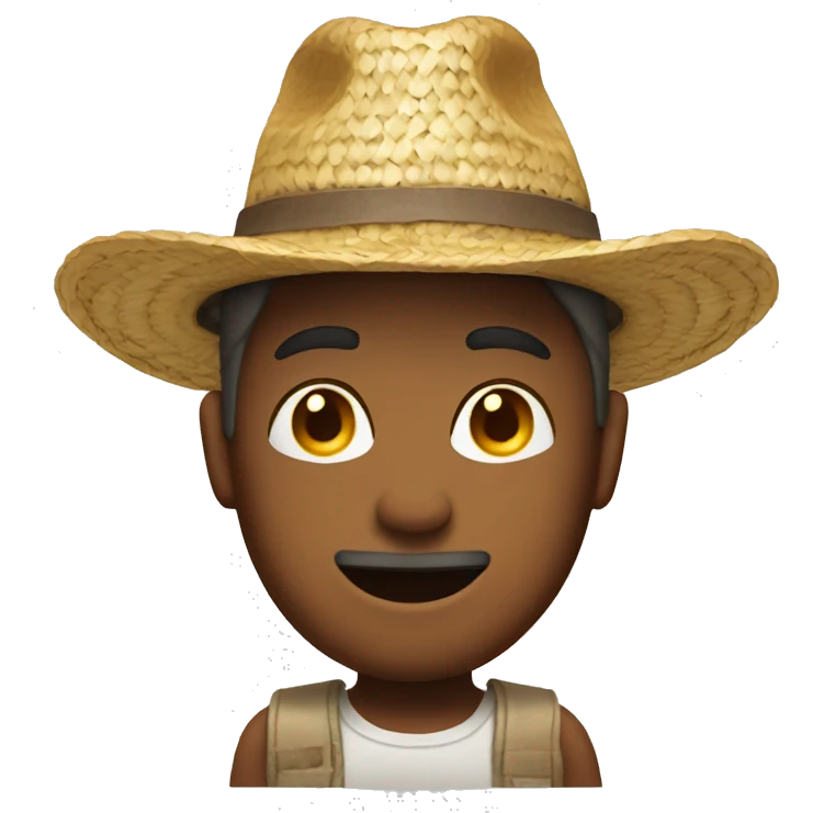 man with straw hat emoji