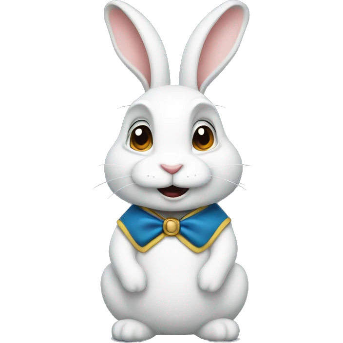 The white rabbit looks up emoji