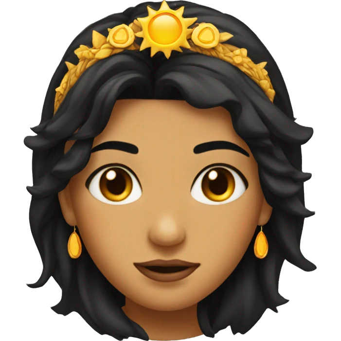 Sun goddess with black hair emoji