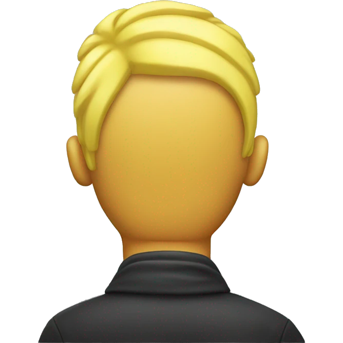 Back of a yellow mans head with short yellow hair emoji