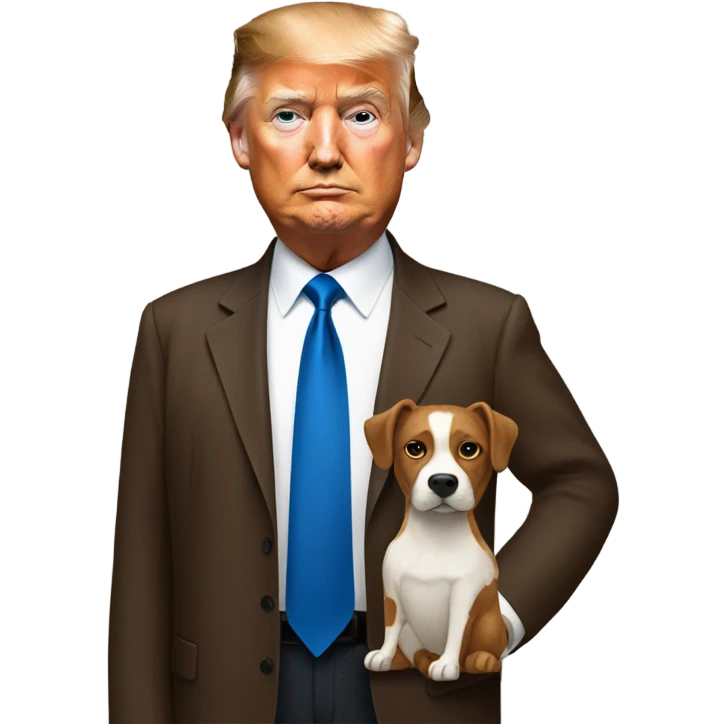 Donald trump with a brown catahoula dog emoji