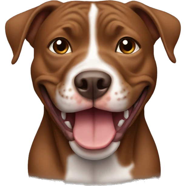 Brown Pitbull female smile  emoji