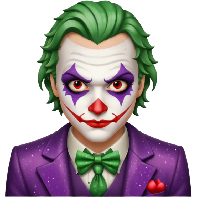 Glitter RED and White Joker Gangster  emoji