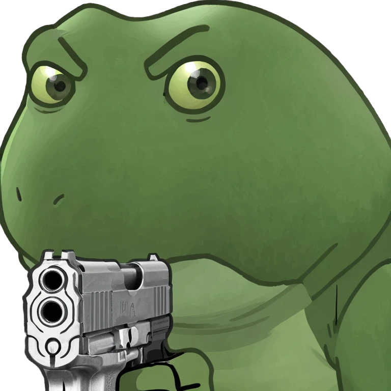 Someone aiming a gun to osama Ben lottin emoji