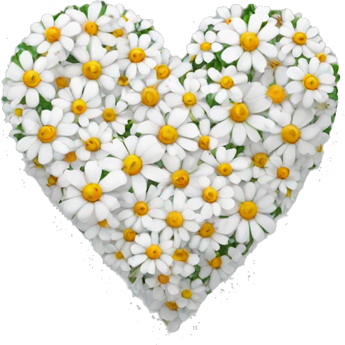White Heart full of Flowers  emoji