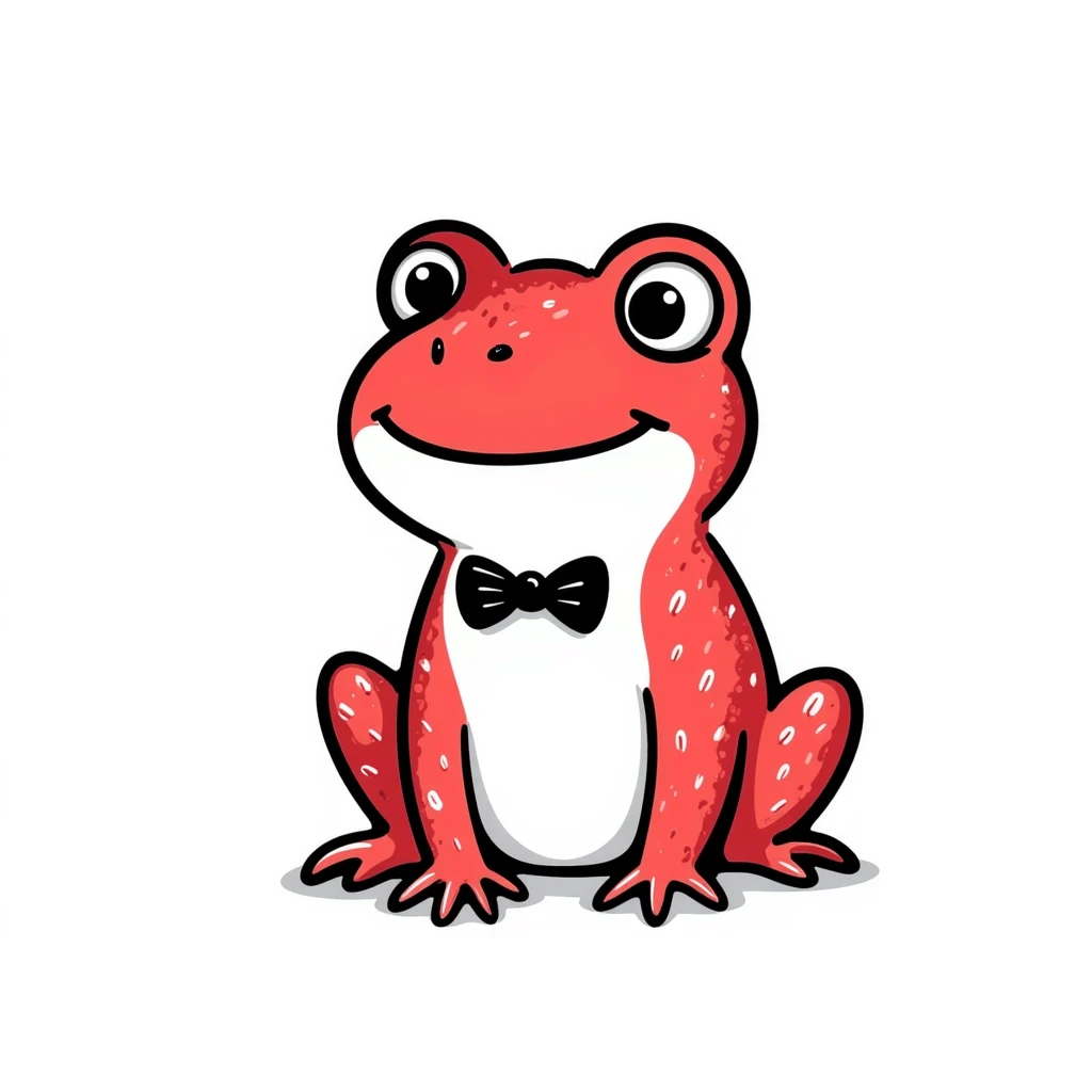 strawberry frog hand drawn doodle style emoji