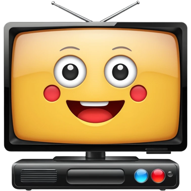 flat screen tv with movie playing emoji