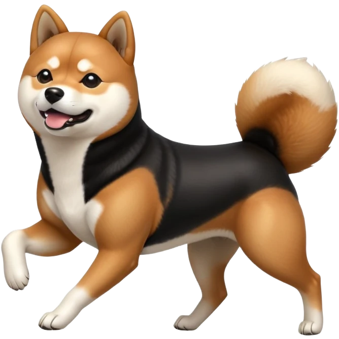 Running black Shiba Inu emoji