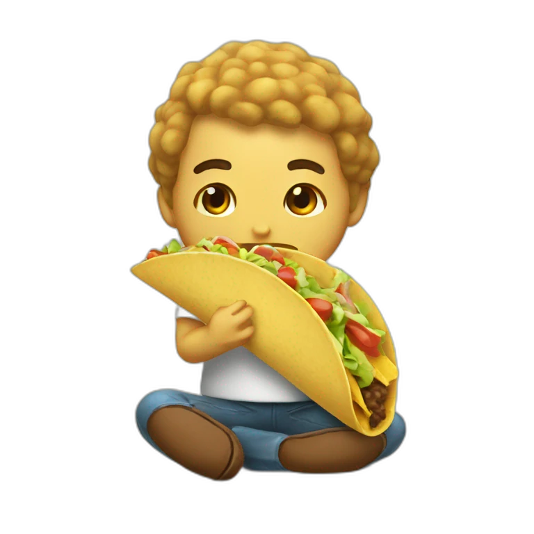 a taco eating a taco emoji