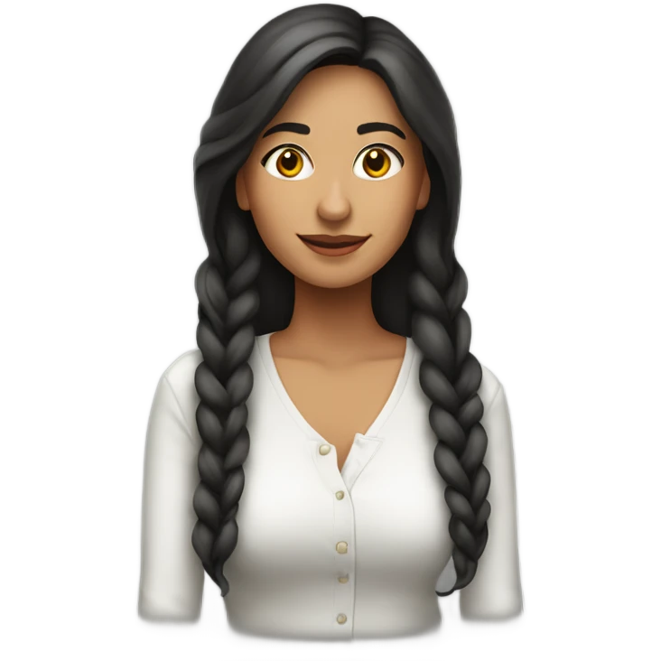 Mujer linda cabello largo  emoji