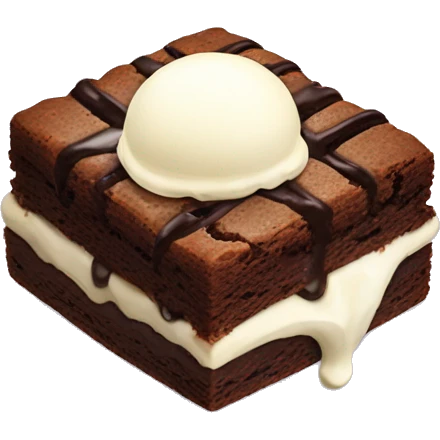 Brownie with vanilla ice cream on top emoji