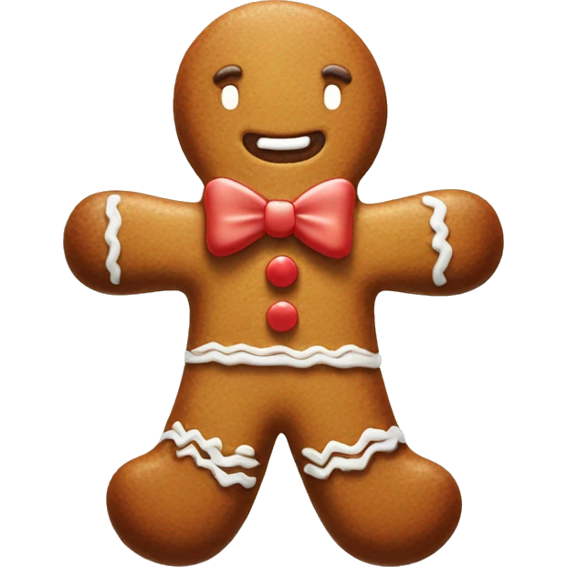 gingerbread man with a bow emoji