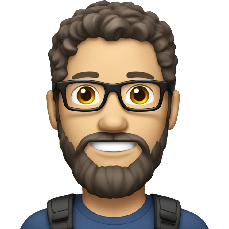 white male with dark brown beard and hair, glasses, and gaming headset, head and shoulders only emoji