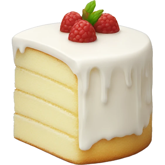 soft white cake with cream without topping  emoji