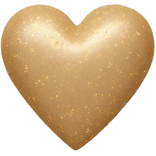 Beige heart with gold glitter emoji