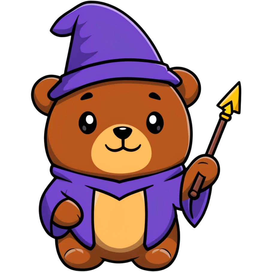 bear wizard cartoon sticker emoji