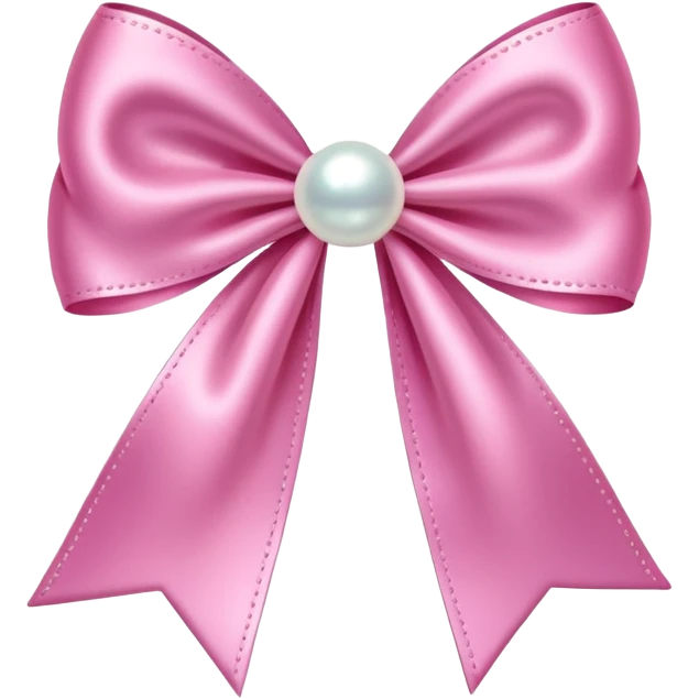 Pink bow with hanging pearl emoji