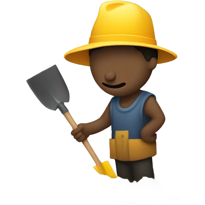 Dig with hat emoji