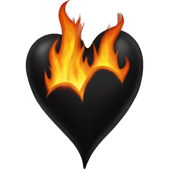 Black heart on fire emoji